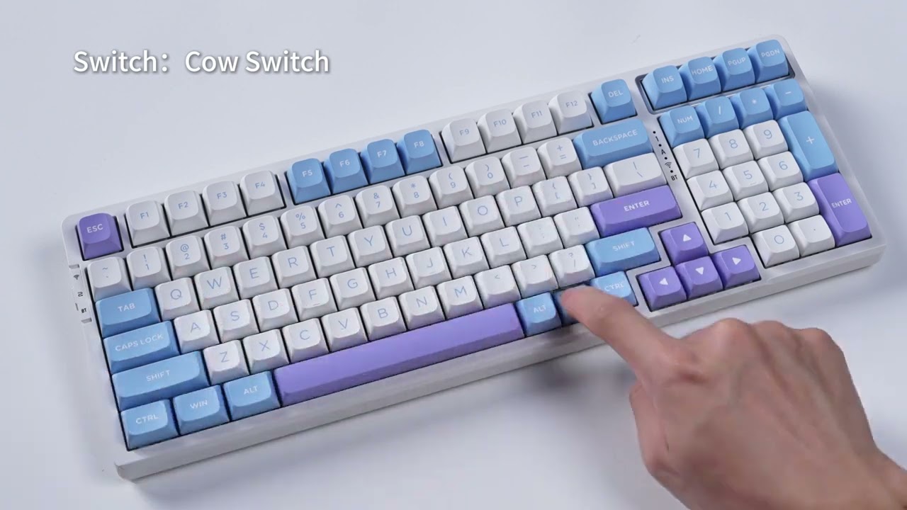 VGN V98pro V3 Wireless Mechanical Keyboard Switches Showcase - YouTube