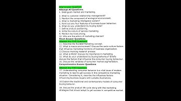 ||BBS 3rd Marketing Sample Questions Set-1--3|| #bibekoli #bbs #youtube #youtubeshorts #shorts #ocwb