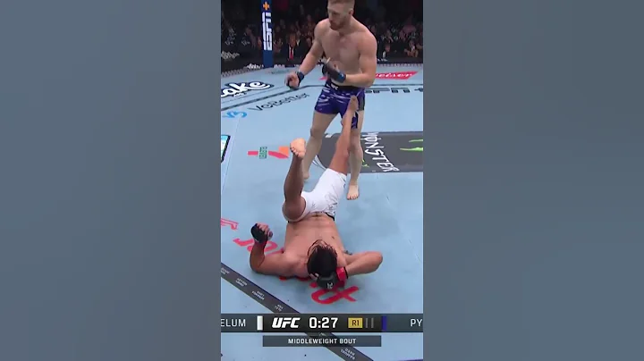 Joe Pyfer knocked down Kelvin Gastelum, late in Round 1! #UFC316 #UFCIndia #UFC