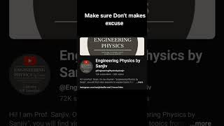 Best youtube channel to learn Engineering Physics #ai #dsa #python #physics #tech