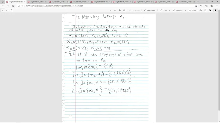 Abstract Algebra Section 2.10: The Alternating Group