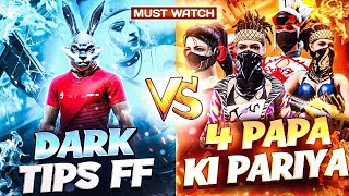 Dark Tips Ff Vs 4 Papa Ki Pariya Dangerous 1 Vs 4 Fight - Garena Free Fire