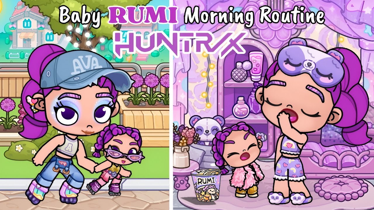 Baby RUMI Morning Routine HUNTRIX 👶💜 | Avatar World Roleplay | Pazu 