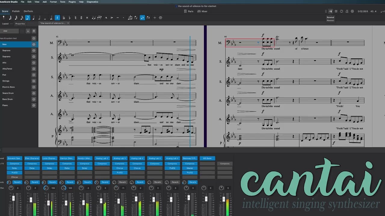 Sound of Silence - Cantai Intelligent Singing Synthesizer (arr Arch)