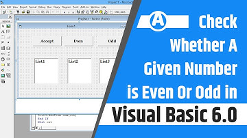 Check whether a given number is even or odd in visual basic 6