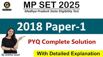 MP SET Previous Year Question Paper 2018 Solution | Madhya Pradesh SET Paper 1 Preparation 2025