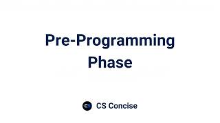 2 | Pre Programming Phase | Programming