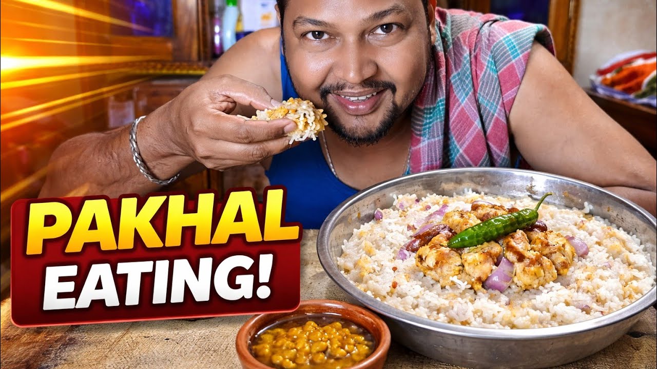 Odia Famous Pakhal Bhat Eating Show | Traditional Odisha Food