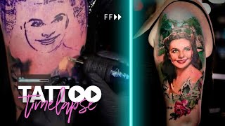 Gone With The Wind Scarlett Portrait⚡Tattoo Time Lapse by Tattoo Artist Electric Linda