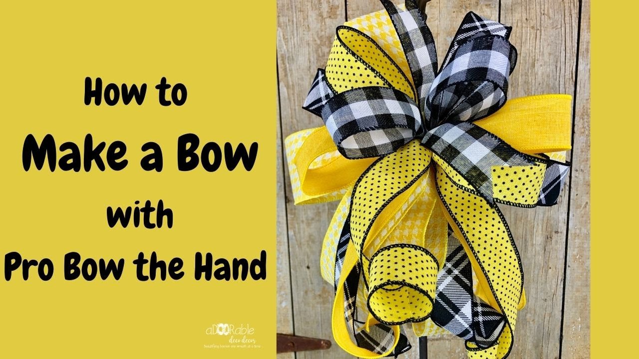 Pro Bow The Hand Bow Maker - Custom Make Ribbon Bows, DIY Wedding Bows and  Wreaths, Easy Bow Maker for Weddings and Events, Large (Patented)