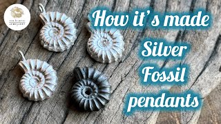 How it’s made | Sand cast ammonite fossils | Handmade silver jewellery | Tutorial