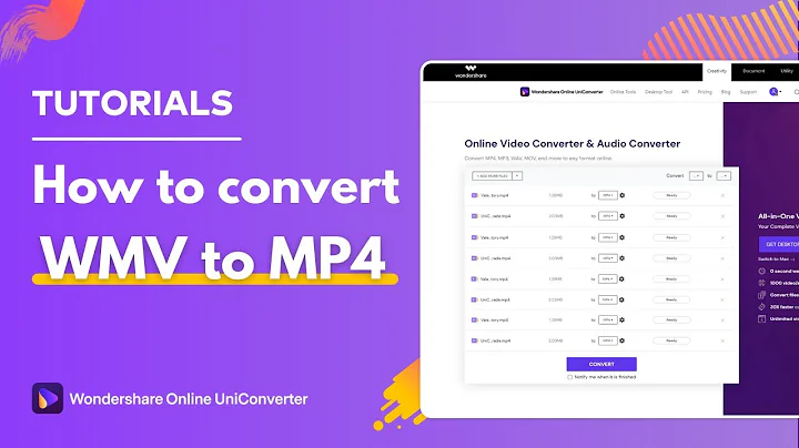 How to Convert WMV to MP4 using Wondershare Online UniConverter