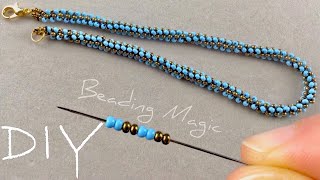 Beaded Necklace Tutorial: Seed Bead Rope Necklace
