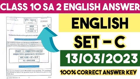 Class 10 sa2 ENGLISH answer key 2022 // 10th class sa2 question and answer 2022-23 // smart odia