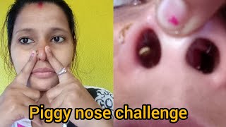 Piggy nose 🐽 with flashlight zoom camera I nose massage challenge video I request video