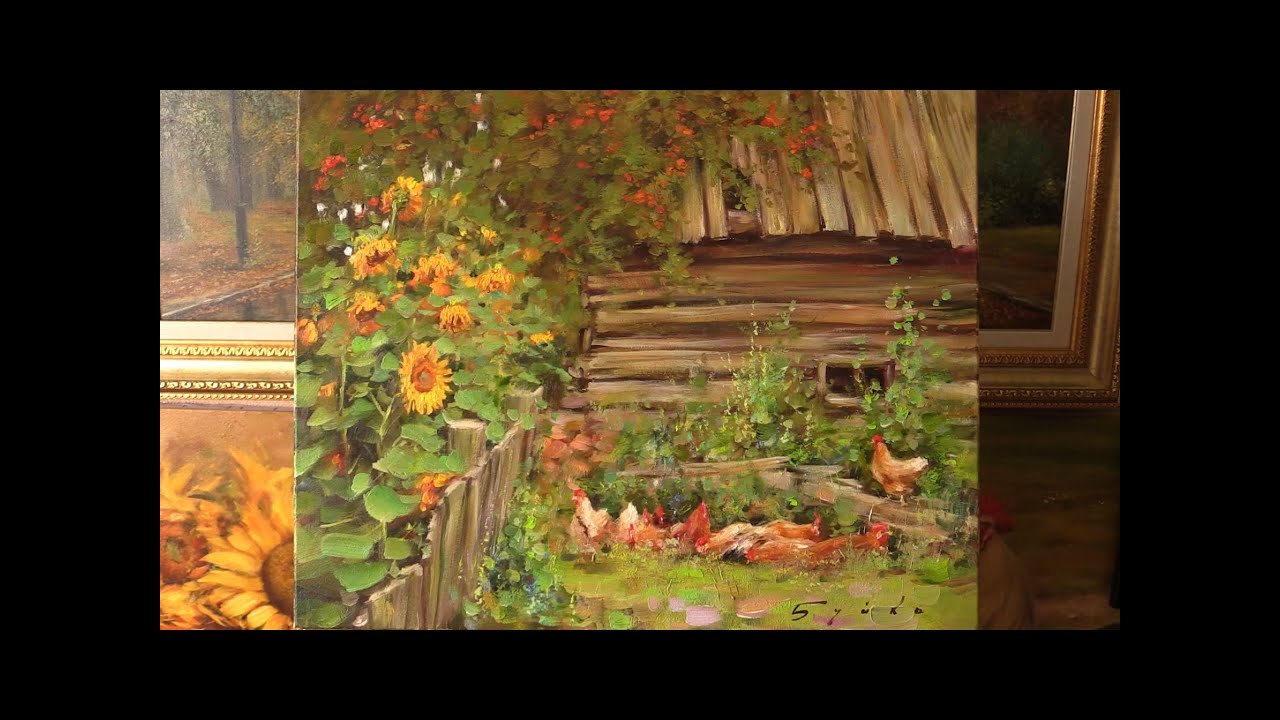 У околицы. Живопись маслом. Alla Prima. Process of creating oil