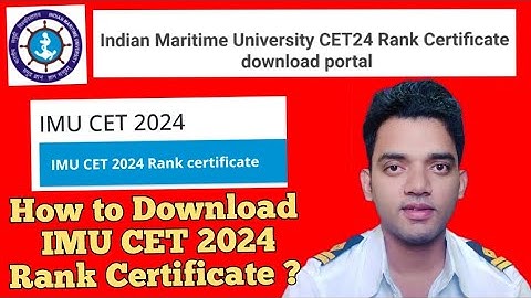 How to Download IMU CET 2024 Rank Certificate ? Full Process