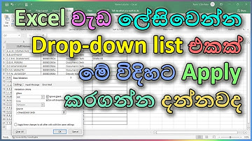 How to Create a drop-down list in Excel | How to add a drop-down list in Microsoft Excel | Sinhala