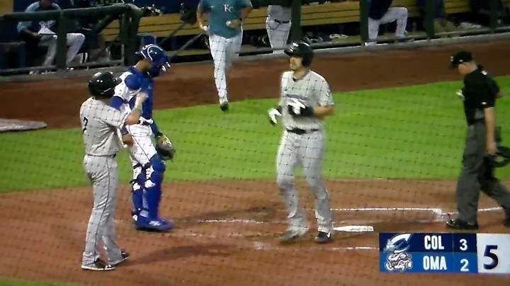 Columbus Clippers' Ryan Lavarnway hits home run vs. Omaha, 8/17/21