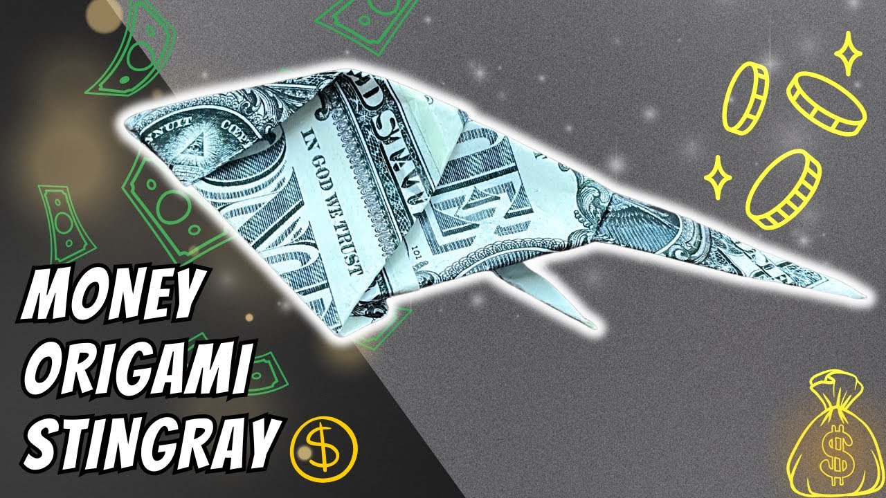 Money Origami Stingray 🐠💵 | Easy Dollar Origami Ocean Creature!, image size:1280x720