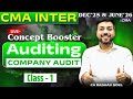 CMA Inter Auditing | Concept Booster  Company Audit Live Class - 1 | By CA Raghav Goel
