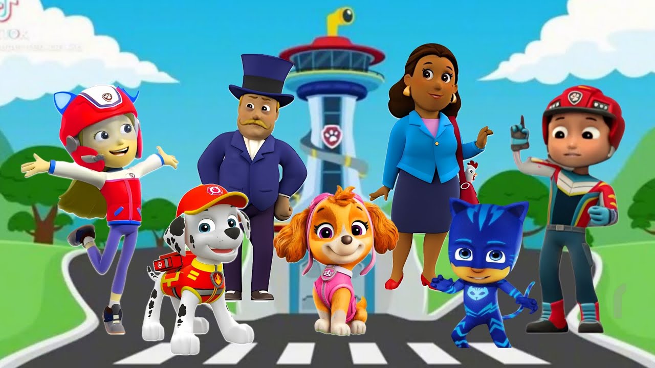 Paw Patrol Marshel vs Sky vs Ryder vs Gudbe Coffin Dance Music Tiles Hop Edim Rush 9