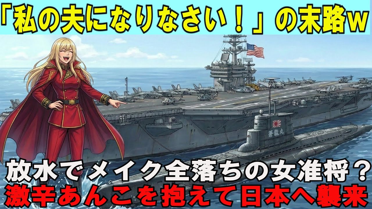 【海外の反応】最新鋭空母を「放水」で無力化！潜水艦一隻に敗北！羊羹を愛する潜水艦艦長のリチウムイオン電池が世界を驚かせ、敵の傲慢令嬢から「激辛な結婚」を迫られた結果【スカッと】【アニメ】