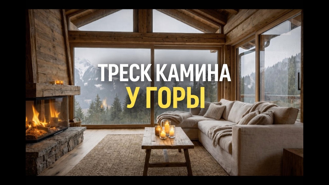 Треск камина у гор 🏔 / Атмосфера уюта для работы и релакса #asmr #relaxing #fireplace #meditation