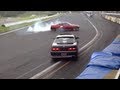クラッシュ!雨が降ってきてスピン続出!そして事故!ドリフト動画