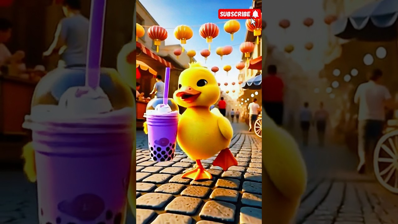 Cute Baby Duck Enjoys Bubble Tea 🦆🥤 | Funny & Adorable Duck Video