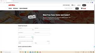 Papa John's Online Account - Sign Up Tutorial screenshot 1