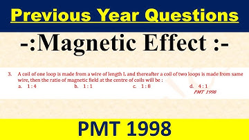 A coil of one loop is made from a wire of length L and thereafter a coil of two
