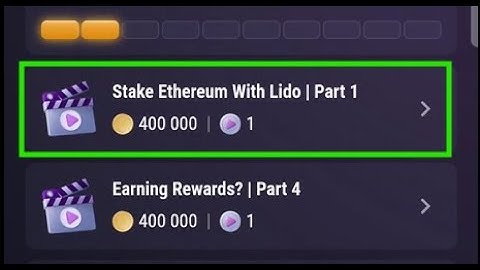 Stake Ethereum With Lido | Part 1 | TapSwap Today Code | Tapswap Code Today | 23 November