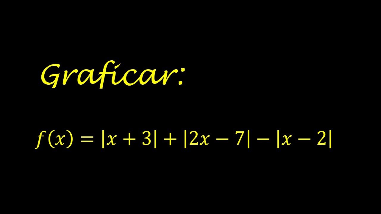 GRÁFICA DE UNA FUNCIÓN CON VALOR ABSOLUTO