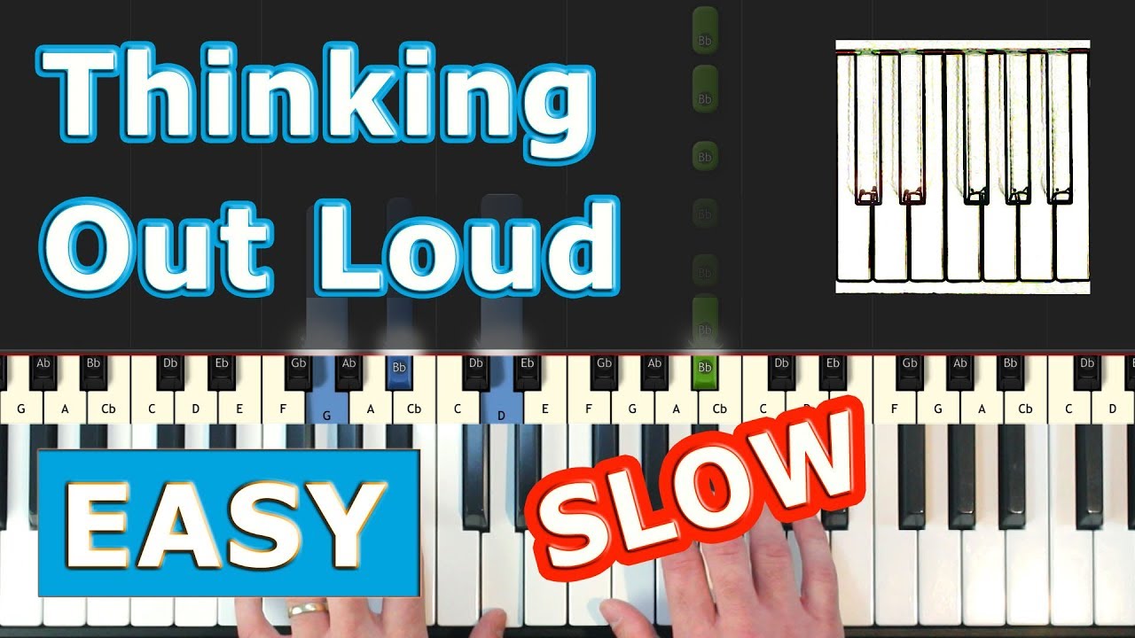 Ed Sheeran Thinking Out Loud Slow Easy Piano Tutorial Sheet Music Synthesia Youtube Piano Tutorial Easy Piano Learn Piano Beginner