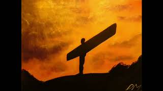 ASMR Relaxing wind sounds with my painting Angel of the North - Stand Strong, to send you to sleep!