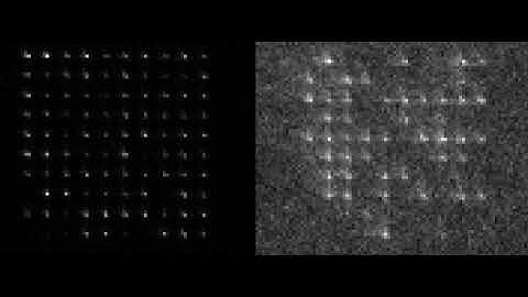 Filling a 10x10 array with single atoms
