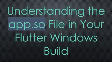Understanding the app.so File in Your Flutter Windows Build