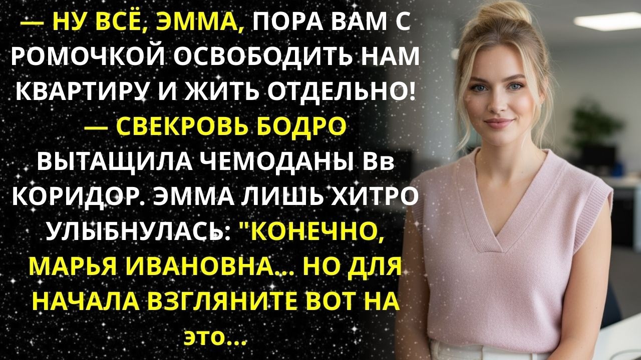 Свекровь выставила Эмму с вещами, но та припасла для неё сюрприз