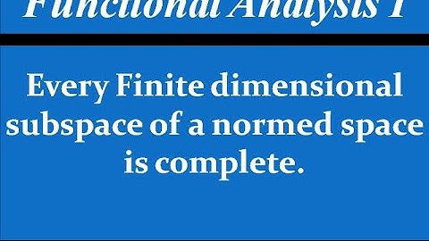 Functional Analysis I