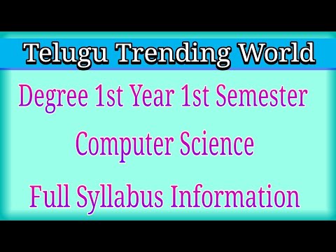 Degree 1st Year 1st Semester Computer Science Syllabus | Telugu Trending  World - YouTube