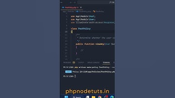 ⚡How to create a Policy with Model in Laravel ⚡ #shorts  #laravel #laravel10 #laraveltips