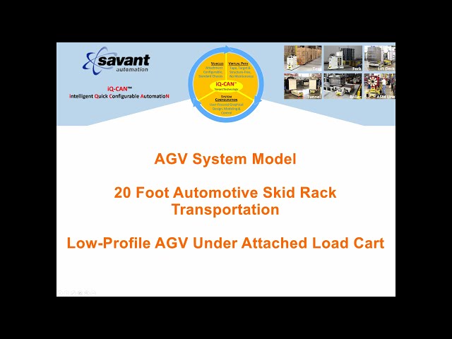 SAVANT 'Tape/Target/Structure-free' AGV System Simulation - 20 Foot Long Load Transportation