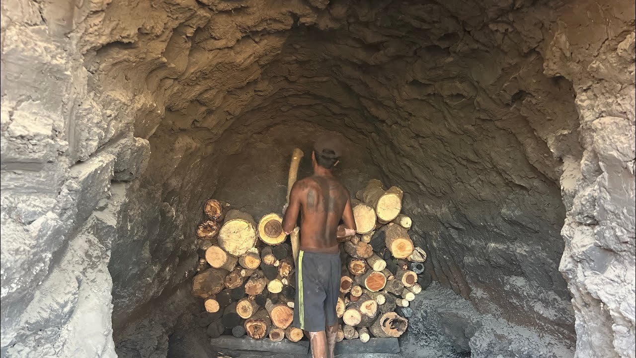 Preparing Firewood for making Charcoal - YouTube