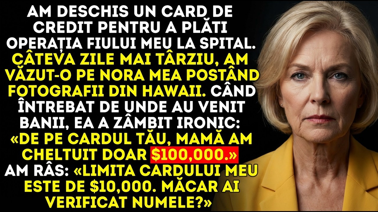Am deschis un card de credit pentru fiul meu, dar o fotografie a nurorii mele mi-a schimbat viața