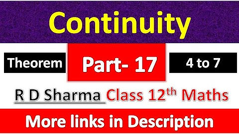 Continuity | Class 12th R D Sharma Maths Solution | Dhanpat Rai Publication | Chapter 9 | Part 17