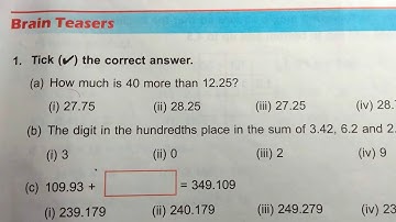 Class 5 unit 6 brain teasers dav public school ।। DAV Class 5 unit 6 brain teasers । decimal number