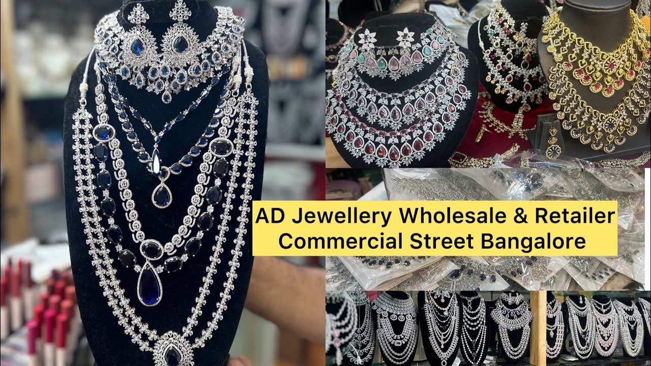 AD stone jewellery in Commercial Street Bangalore | Wholesale & Retailers | Street Shopping |Khushbu