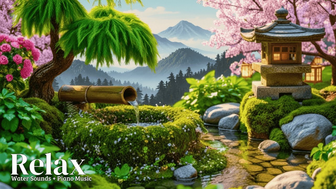 Relaxing Spa Water Sounds 🌙 Soft Piano Music for Stress Relief, Deep Sleep & Meditation