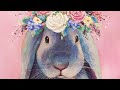 Boho Bunny Rabbit Acrylic Painting LIVE Tutorial